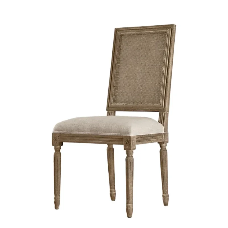 

American country retro solid wood dining chair RH original single furniture British classical French simple