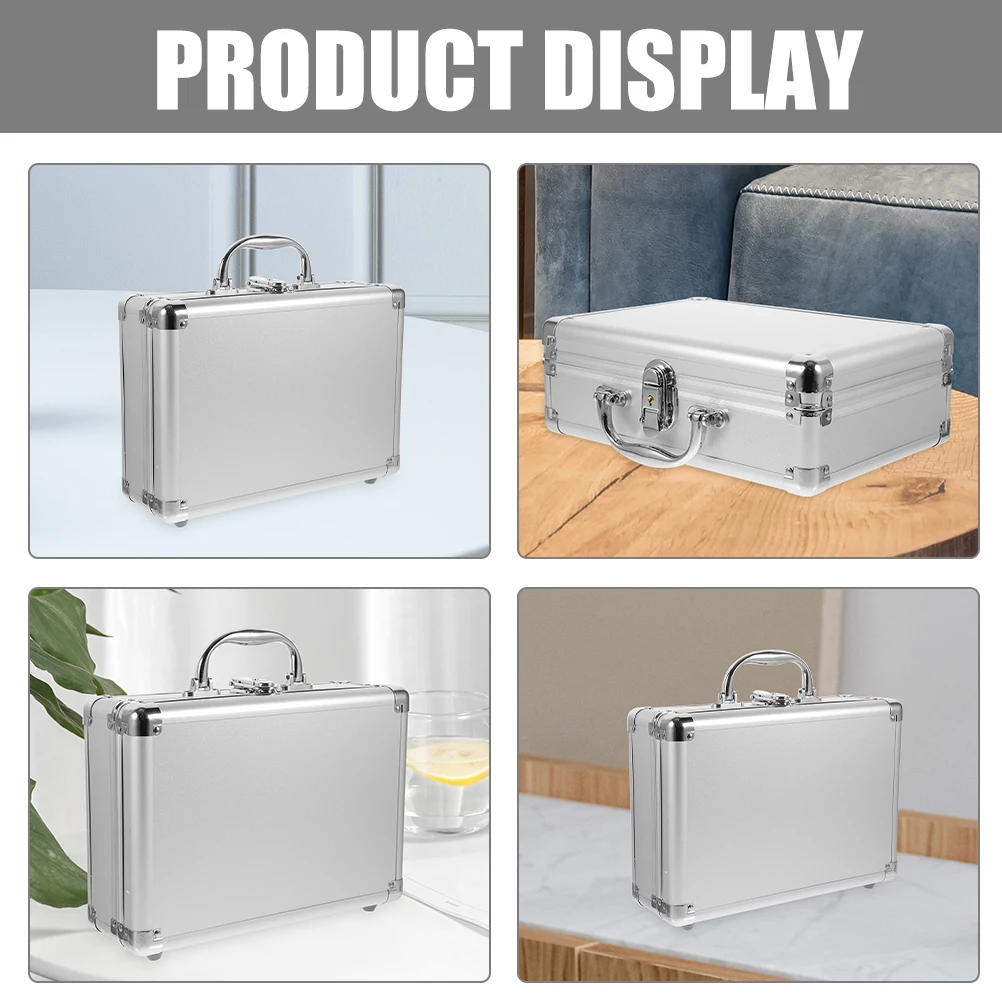 Multifunctional Suitcase Protective Portable Toolbox Storage Aluminum Alloy Carrying Metal Boxes Cotton Hard for Man