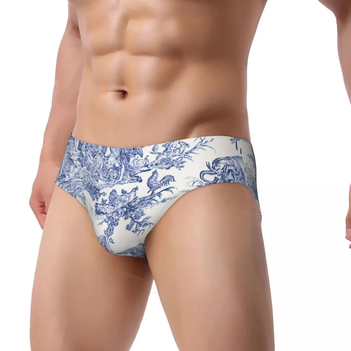 Custom Men's Toile De Jouy Men Brief Panties Male Soft Underwear Underpants