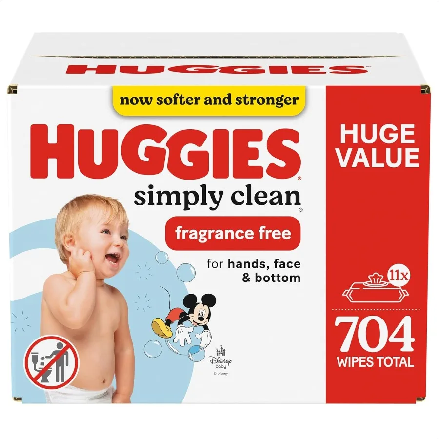 

Hies Simply Clean Unscented Baby Diaper Wipes 11 FlipTop Packs 704 Wipes Total Packaging May Vary