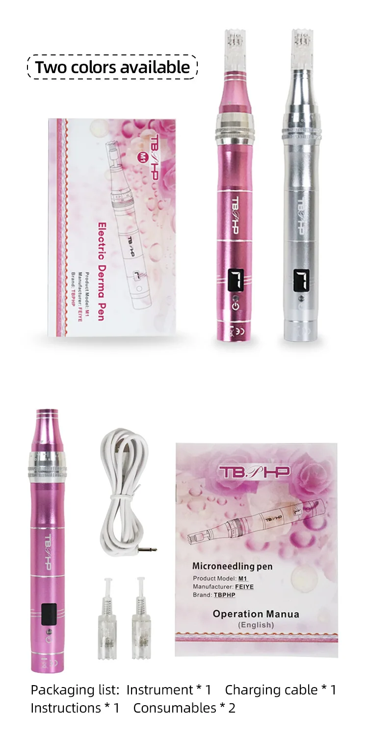 Professioneller Elektrischer Kabelloser M1 Microneedle-Stift mit 12 Kartuschen, Nadellänge 0,25 mm, Schönheitsgerät, Derma Pen – Detail 5