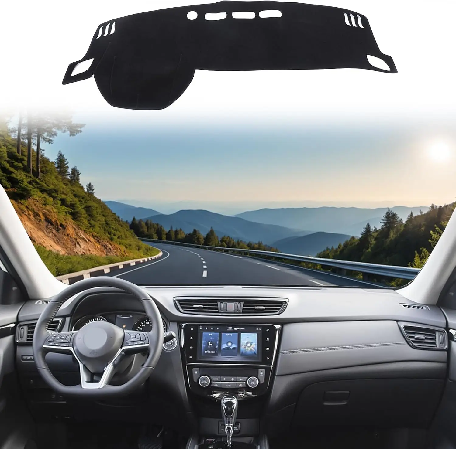 Polyester Dashboard Pad Cover for Nissan X-trail Rogue 2021-2025 Anti-Slip Dash Mat Dashmat Protective Sunshade Accessories