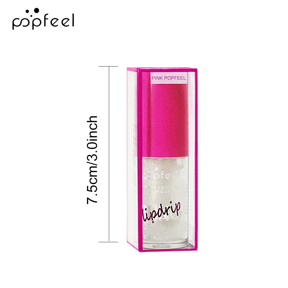 ที่ขายดีที่สุด Popfeel เพชรเปลี่ยนสีลิปสติก Make up Glossy Lips Plumper Gloss Lip Balm Oil Care Tint เครื่องสําอาง