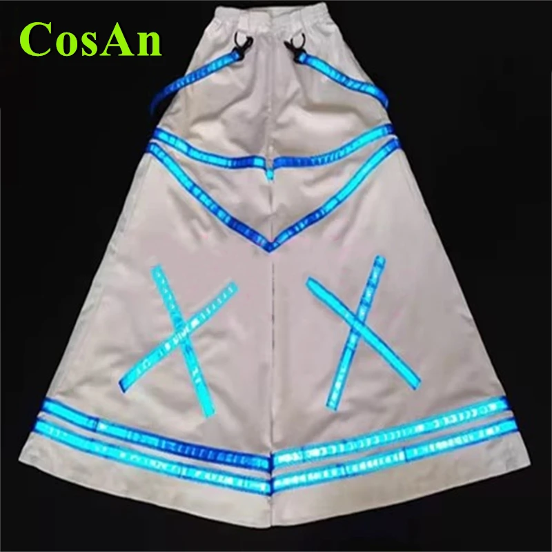 

CosAn Ghost Dance Pants Fluorescent Reflective Street Dance Hip-hop Pants Night Cosplay Costume Flared Pants Trousers