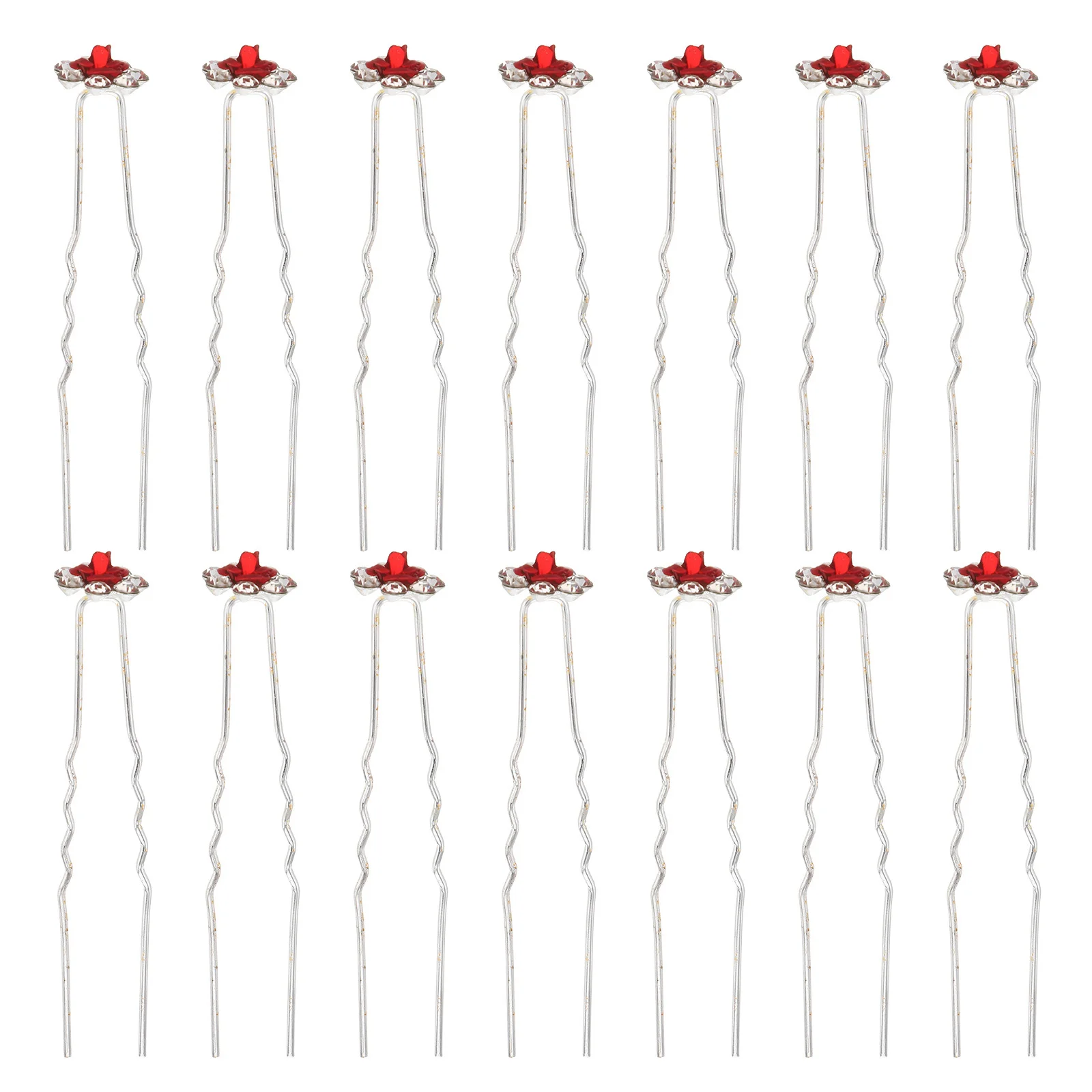 

20Pcs Water Drill Rose Crystal Hairpins Rhinestone Hair Clips Wedding Bridal Prom U Shaped Hair Accessories DIY Hairstyle Gifts