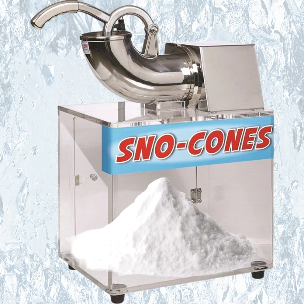 Professional Factory Acrylic Box High Output 180kgh Commercial Ice Shaver Snow Cone Machine