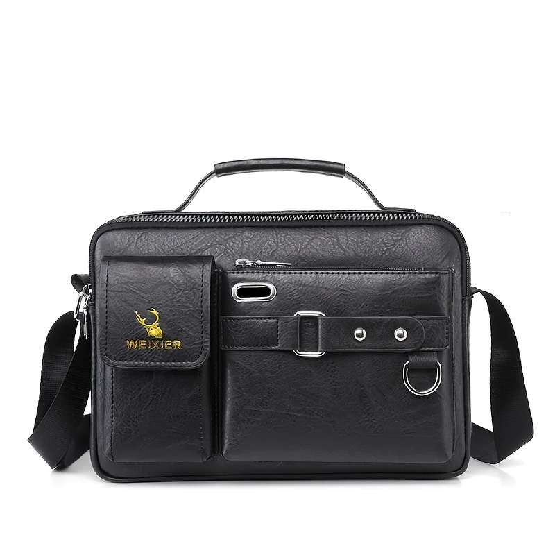 Stilvolle Umhängetasche für Herren mit verstellbarem Riemen, Business-Casual-Einsatz, perfekt für Pendler, Arbeit, Alltagsutensilien – Detail 6