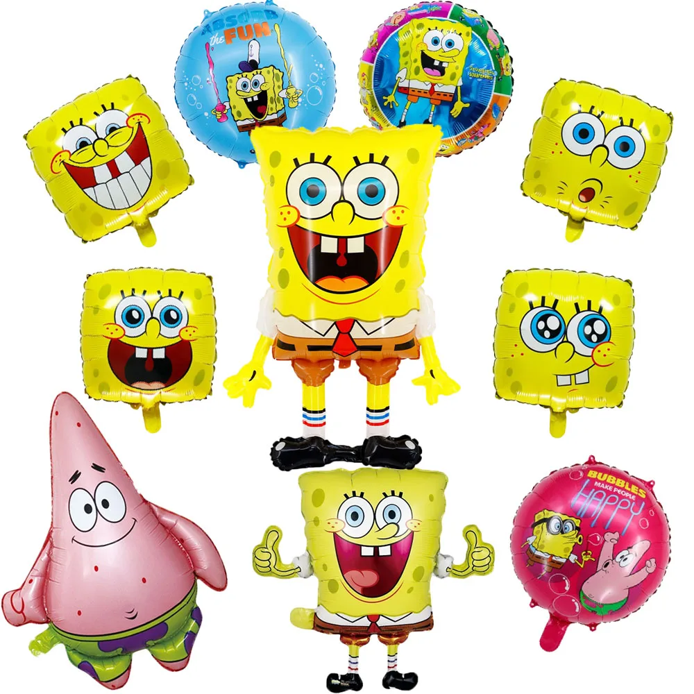 Süßes SpongeBob Patrick Star Cartoon Ballon Set Geburtstagsfeier Folienballons Junge Mädchen Babyparty Partyzubehör Geschenke