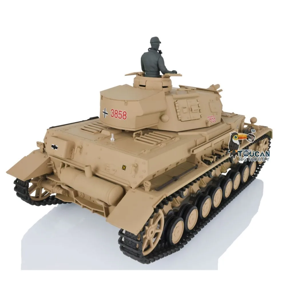 US Stock 2.4G Heng Long 1/16 Scale 7.0 Plastic German Radio Control Panzer IV F RTR RC Tank Model 3858 Toys for Adults TH17379
