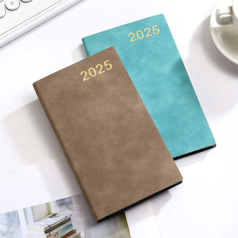 2025 Timeline A6 Planner Notebook Daily Planner Schedule Portable Pu Soft Cover Agenda Work Time Management Efficiency Notepads