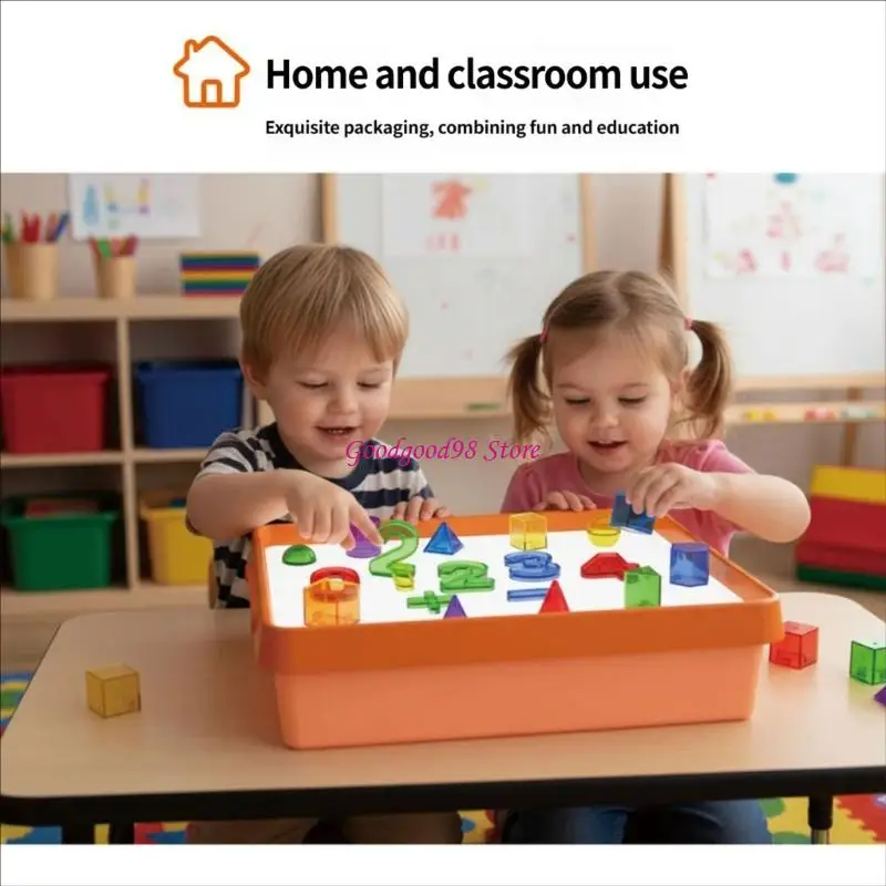 Kids LED Light Table Drawing Light Box for Guided Art Practice and Indoor Play 