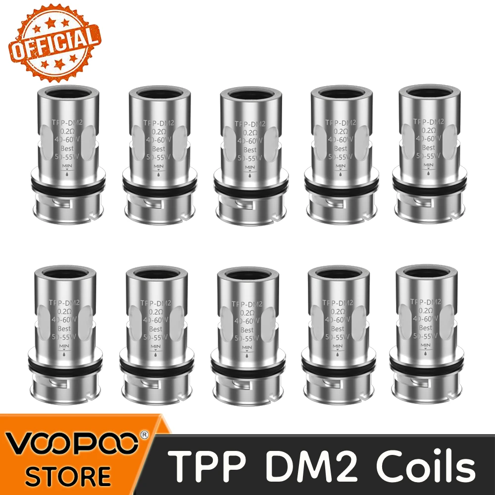 Official VOOPOO TPP DM2 Mesh Coil 0.2ohm DL Coil Heads 40-60W for VOOPOO Drag X Plus Drag 3 Drag X S Pro Vaper Kit E-Cigarette