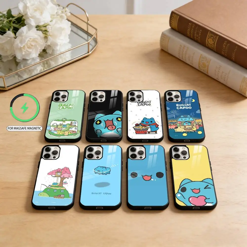 

C-Capoo Bug Cat Phone Case For iPhone17,16,15,14,13,12,11 Plus,Pro Max Magnetic For Magsafe Wireless Charging