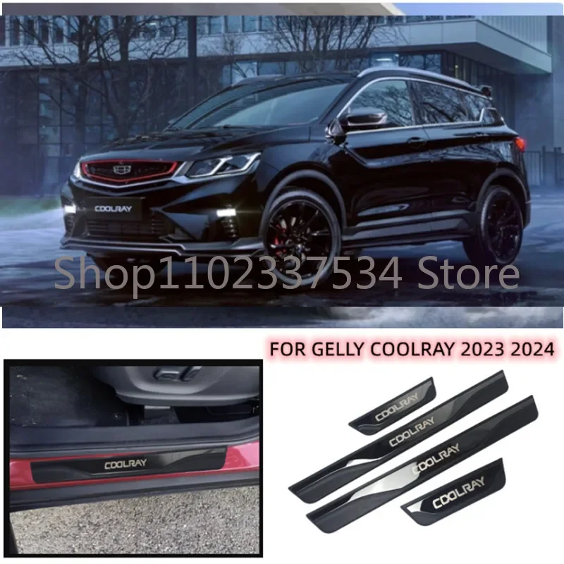 Car decorative accessories Door Sill Scuff Plate Stickers For Geely Coolray 2023-2024