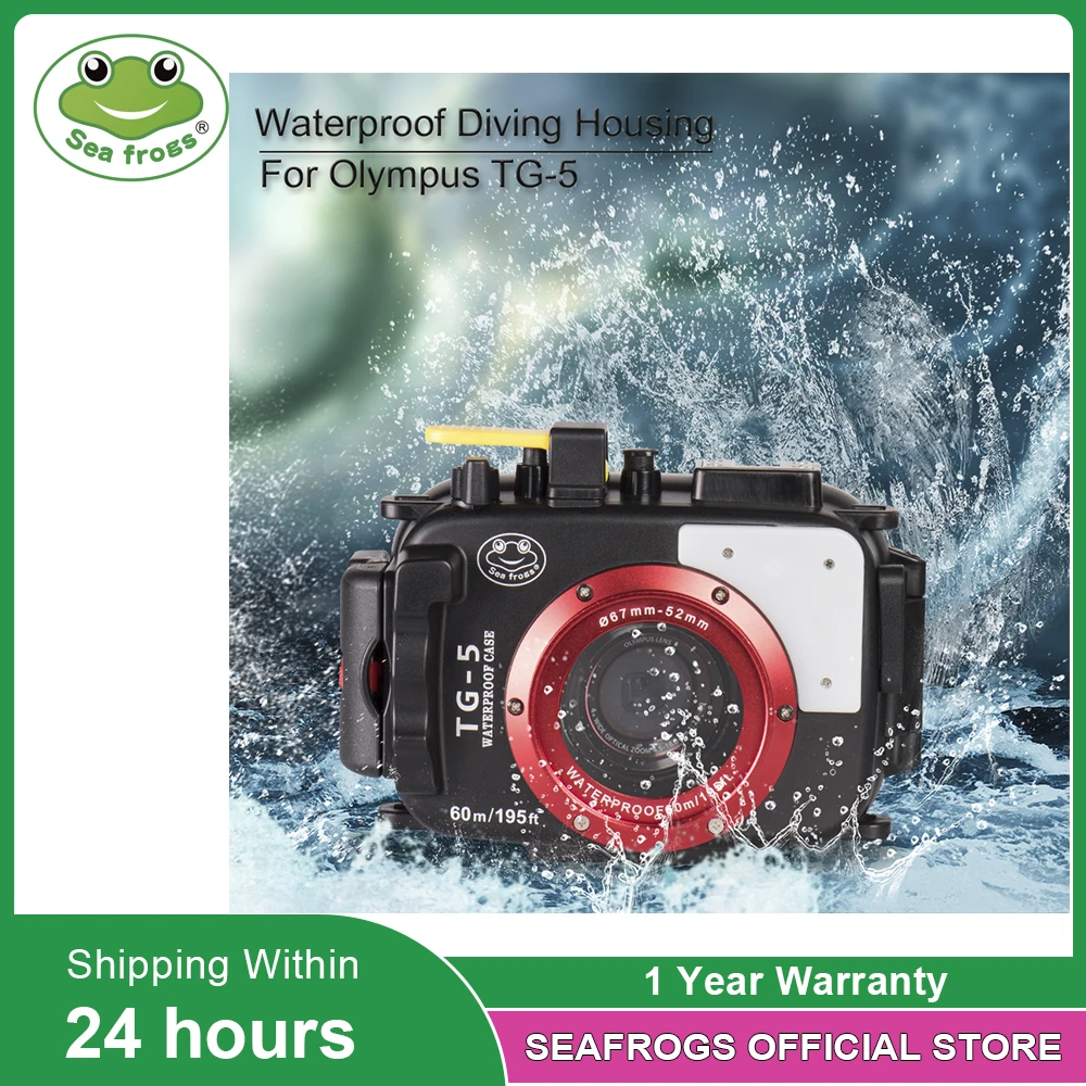 

Seafrogs Professional 60m Waterproof Camera Diving Case With 67mm Thread Optical Fiber Interface For Olympus TG5