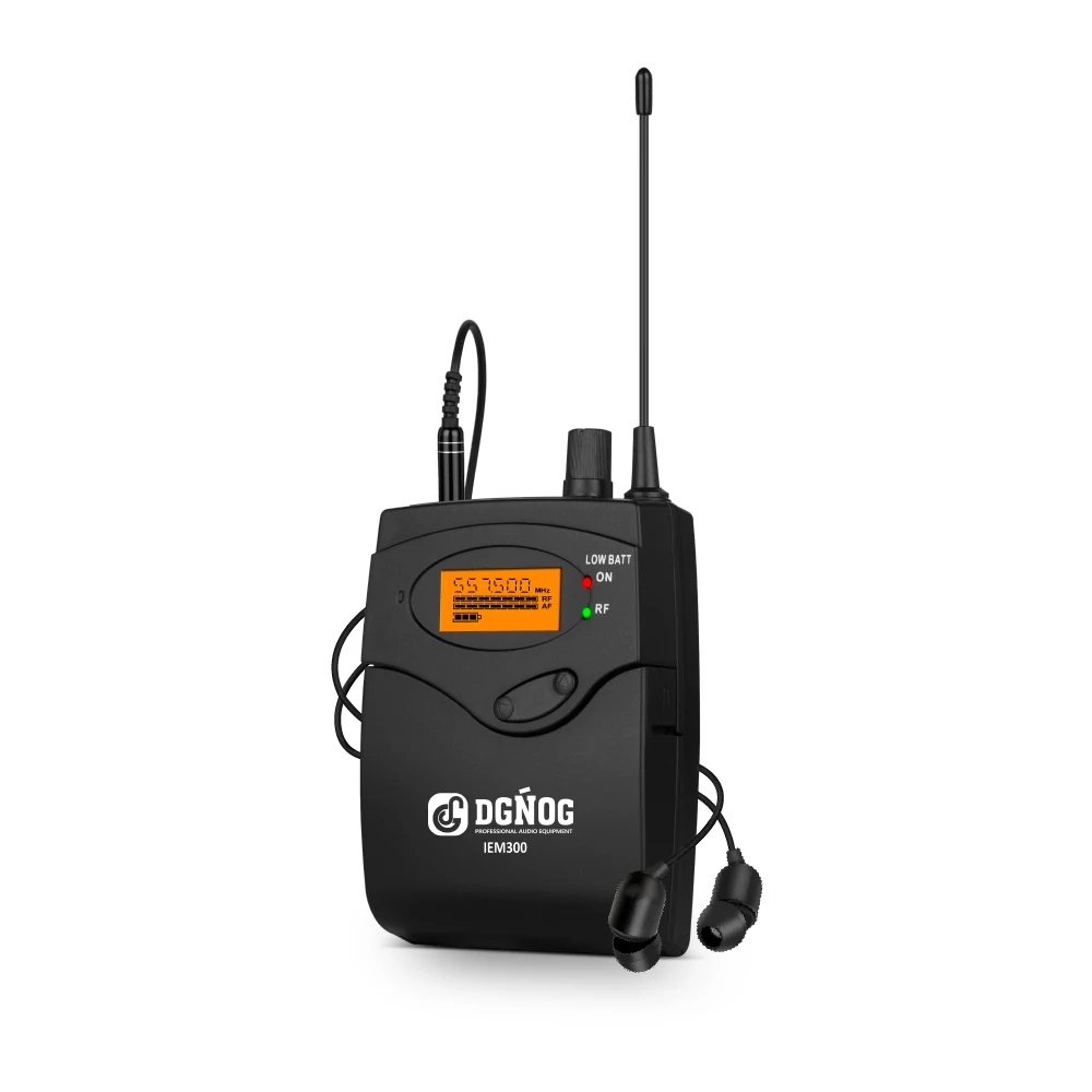 2-kanaals draadloos in-ear monitoringsysteem DGNOG IEM300 40 instelbare UHF-frequenties 300ft IEM Stage Return voor zangergroepen