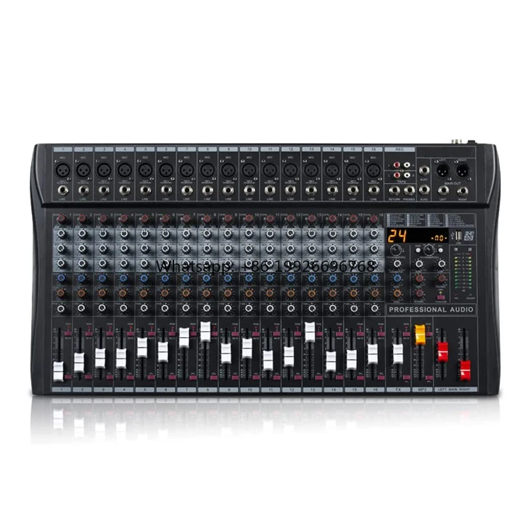 

Professional 8/12 /16 Channels Audio Mixer Console Premium Analog Mixer with USB Bluetooth and 48V Phantom Power Supply