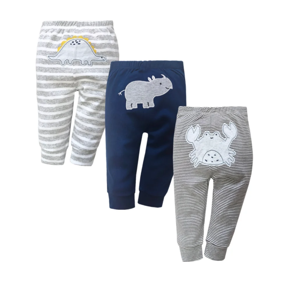 Newborn 3PCS Baby Boy Girl Pants Sets Soft Cotton Cartoon Dinosaur Baby Girl Trousers Infants Bottoms 0-3T Baby Leggings