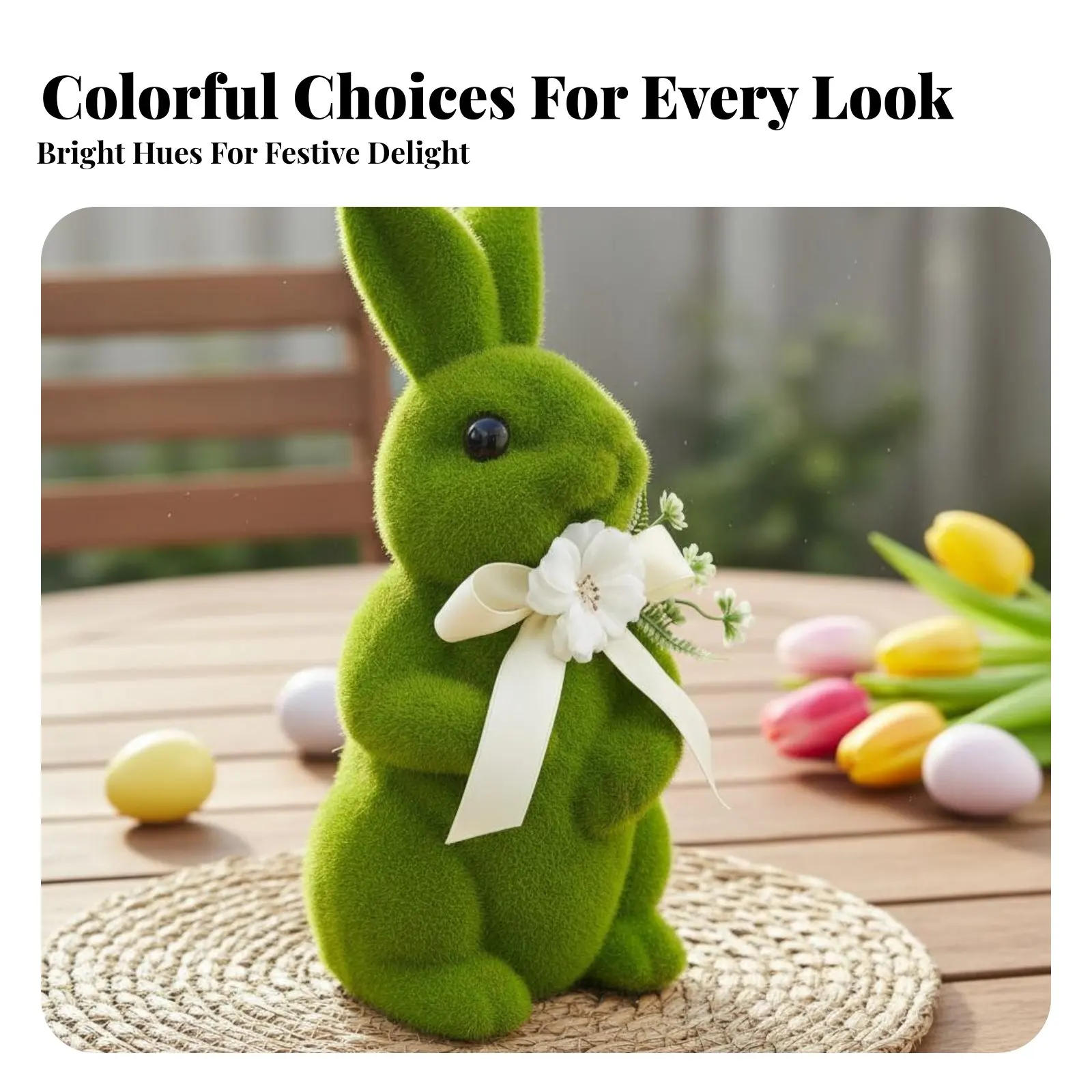 

Easter Hare Decoration Mossy Appearance Artificial Lichen Hare Statue Lichen Hare Statue Holiday Themed Flocked Hare Figurine