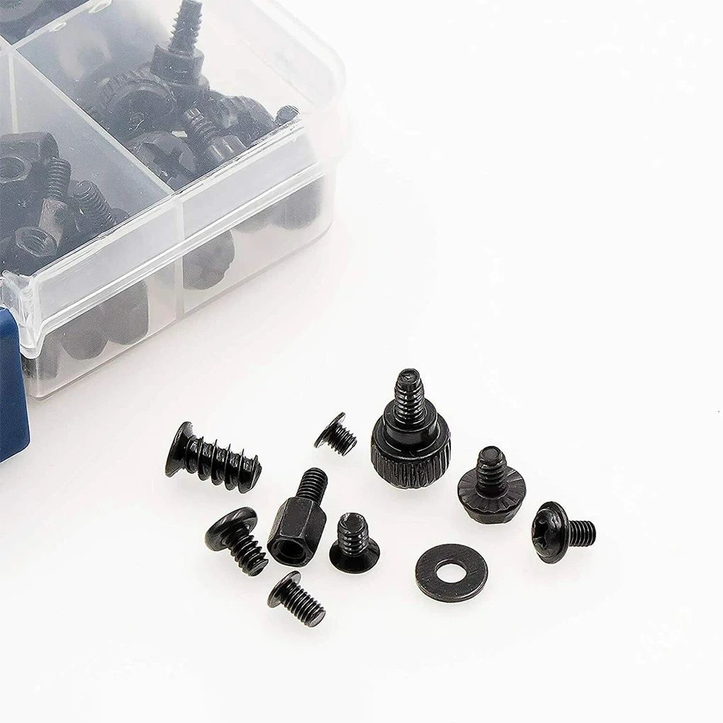 Kit di viti e distanziatori per computer essenziali neri per costruttori di PC Kit di applicazioni ampiamente SSD