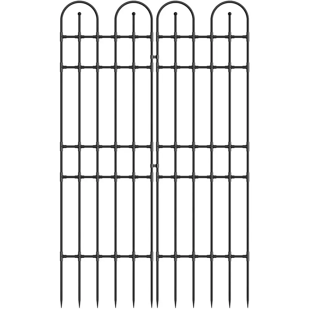 Rustic Metal Arch Trellis, 71x21 Inch Outdoor Plant Support, 2 Pack for Climbing Roses, Vines, Flowers, Vegetables