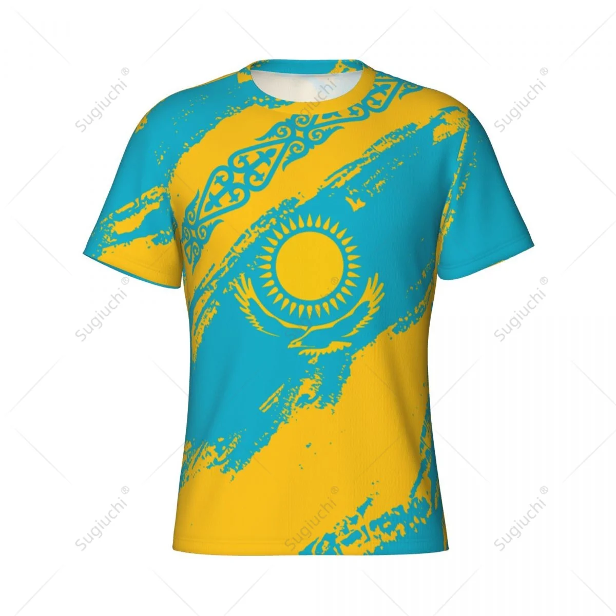 Custom Name Nunber Kazakhstan Flag Color Men Tight Sports T-shirt Women Tees jersey For Soccer Football Fans