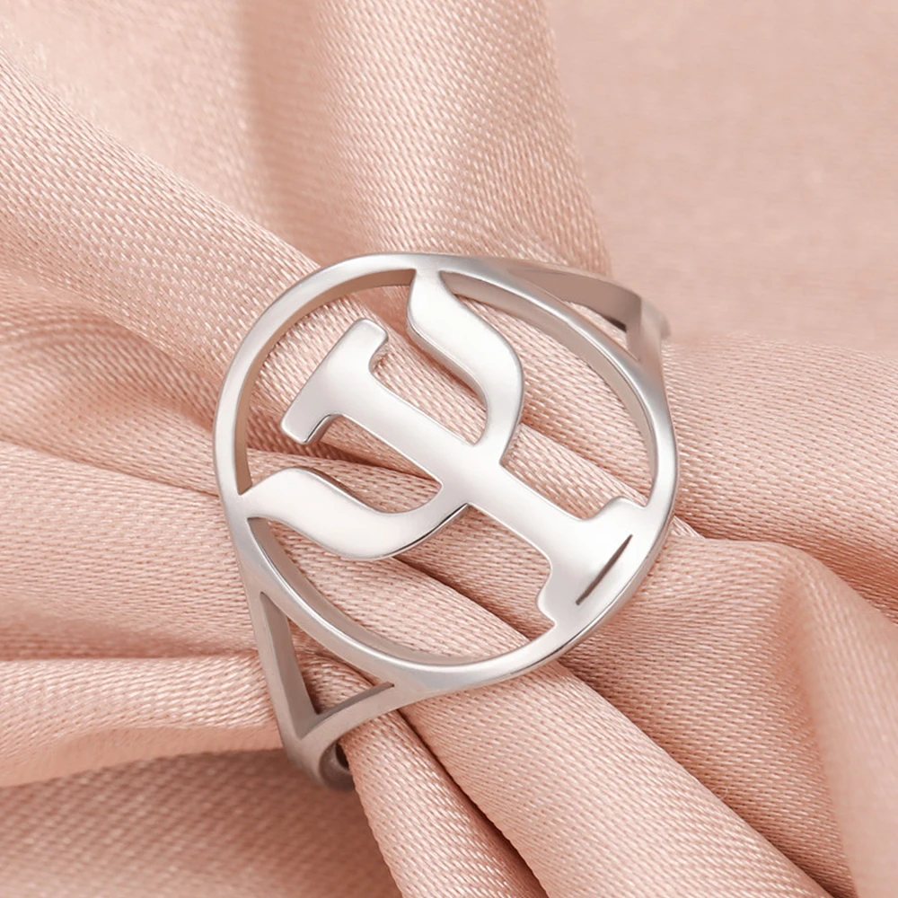 Dawapara PSI Symbol Ring for Women Men Greek Alphabet Letter Psychiatry Psychology Gifts Stainless Steel Jewelry