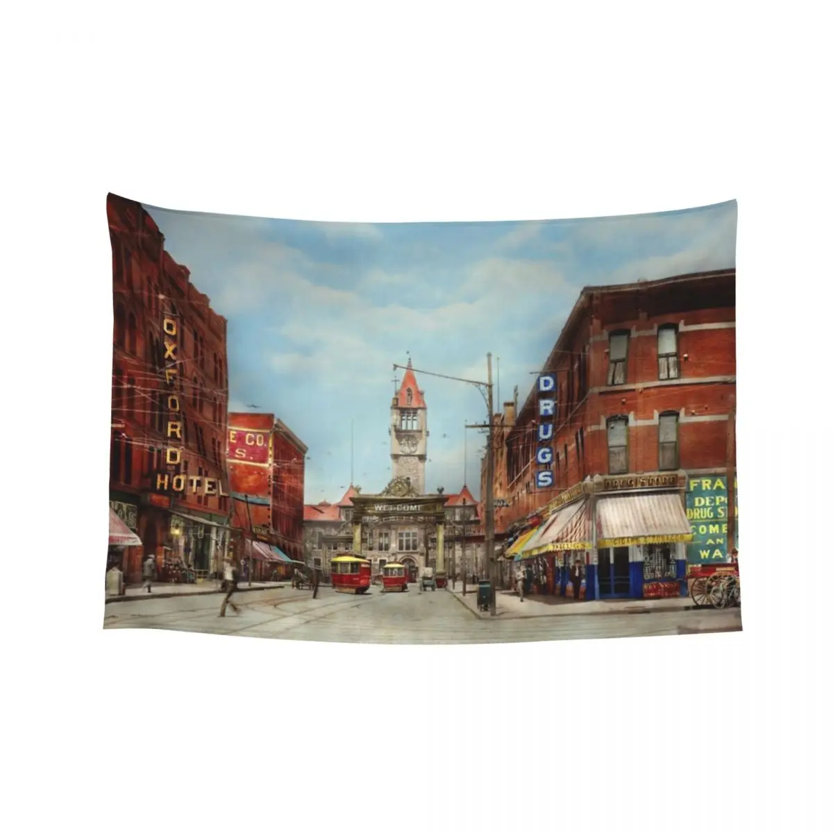 

City - Denver Colorado - Welcome to Denver 1908 Tapestry Wall Tapestries Kawaii Room Decor Bathroom Decor Wall Decor Tapestry