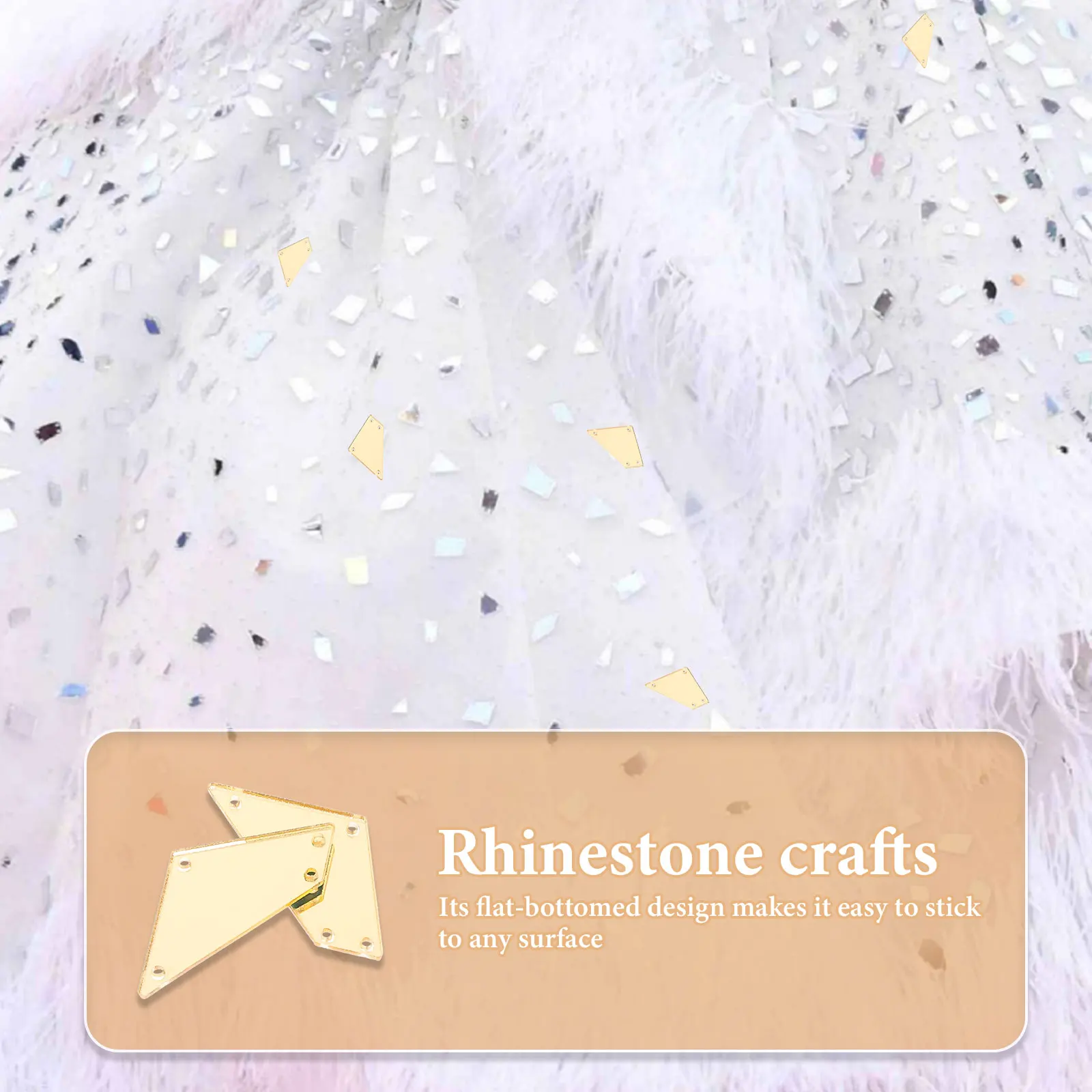 

50pcs Acrylic Mirror Applique Sew On Rhinestones Half Pearls for Crafting Clothing DIY Mirror Pieces Accessories