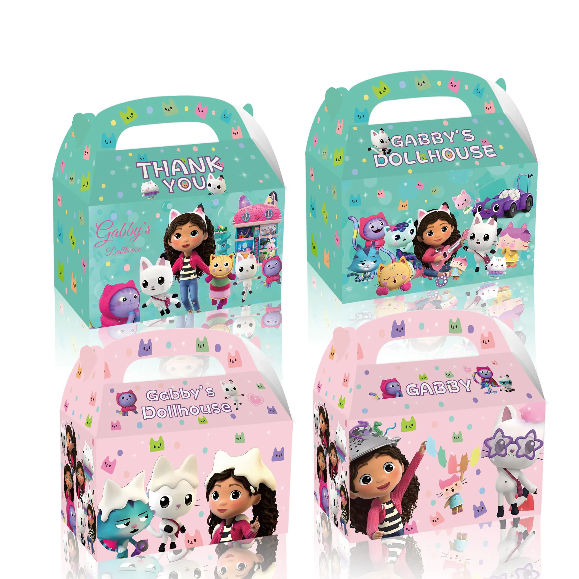 12/24 pezzi Gabby Dollhouse Cats Party Candy Box Decorazione confezione regalo di compleanno per bambini MINISO