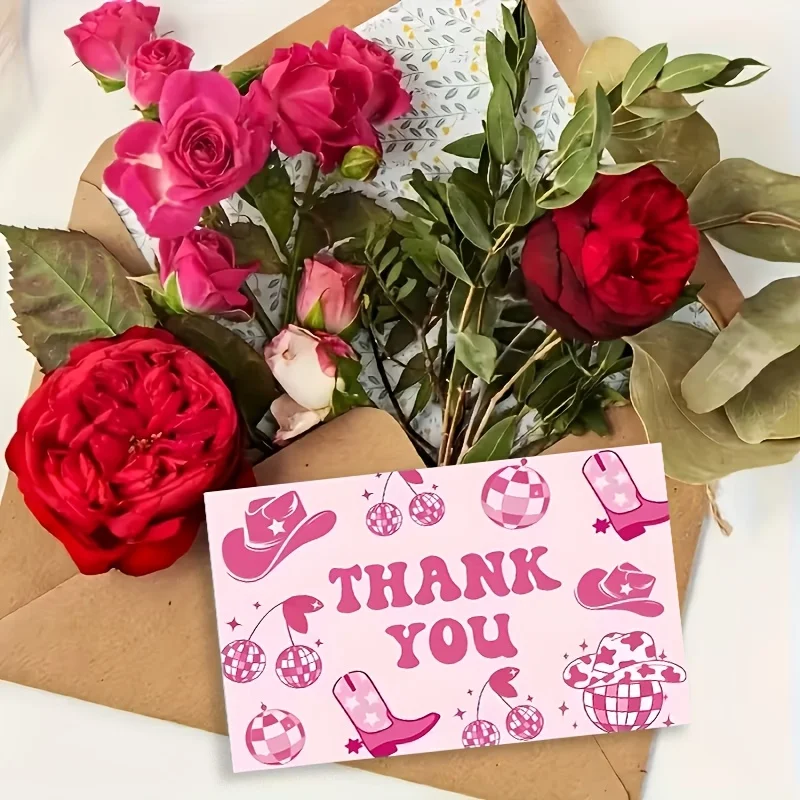50PCS Thank-you Cards, Greeting Cards, Business Notes, Used for Birthdays, Parties, Weddings, Etc., High-quality Paper Printing