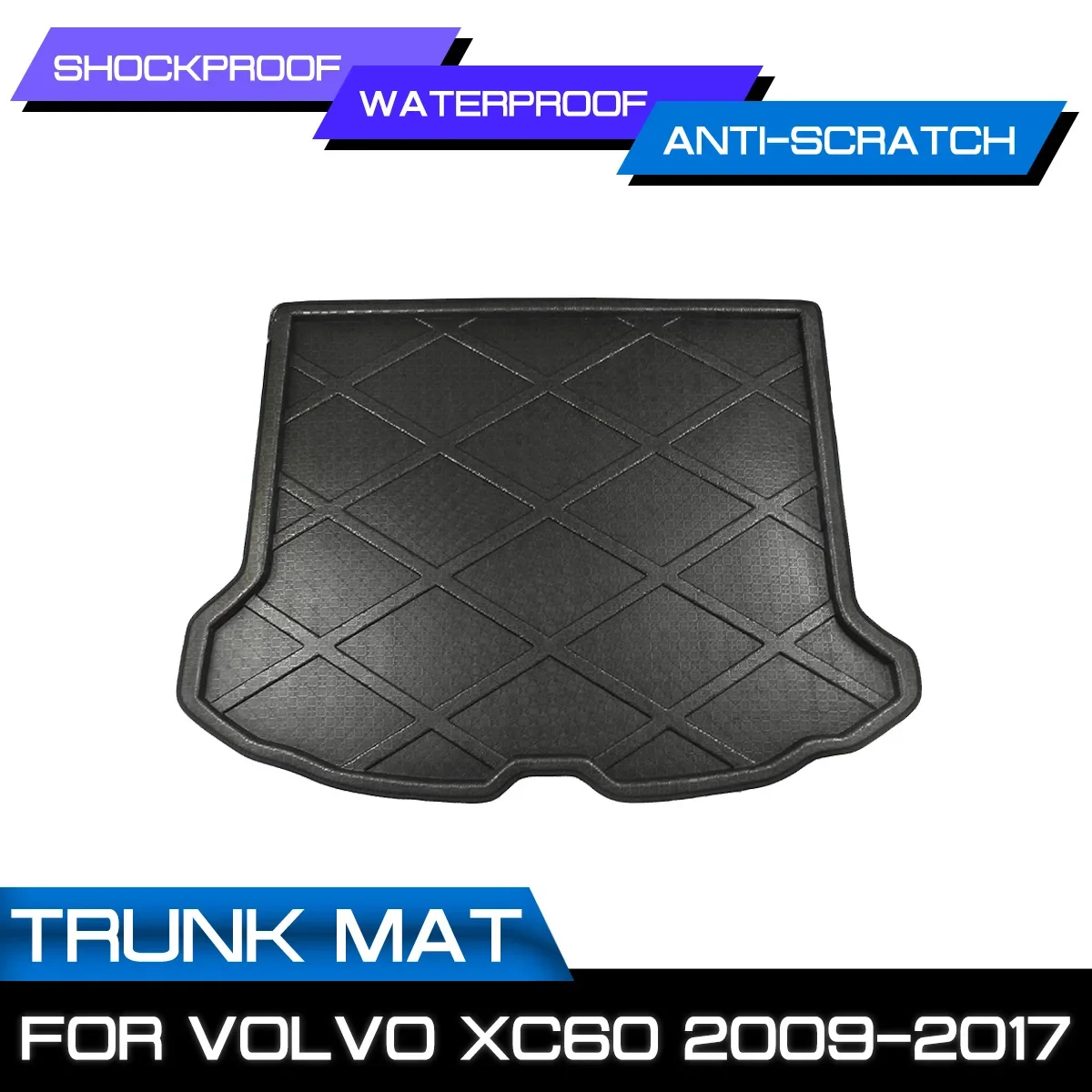 Car Floor Mats Rear Trunk Boot Mat Waterproof Carpet Anti Mud Tray Cargo Liner For Volvo XC60 2009-2017