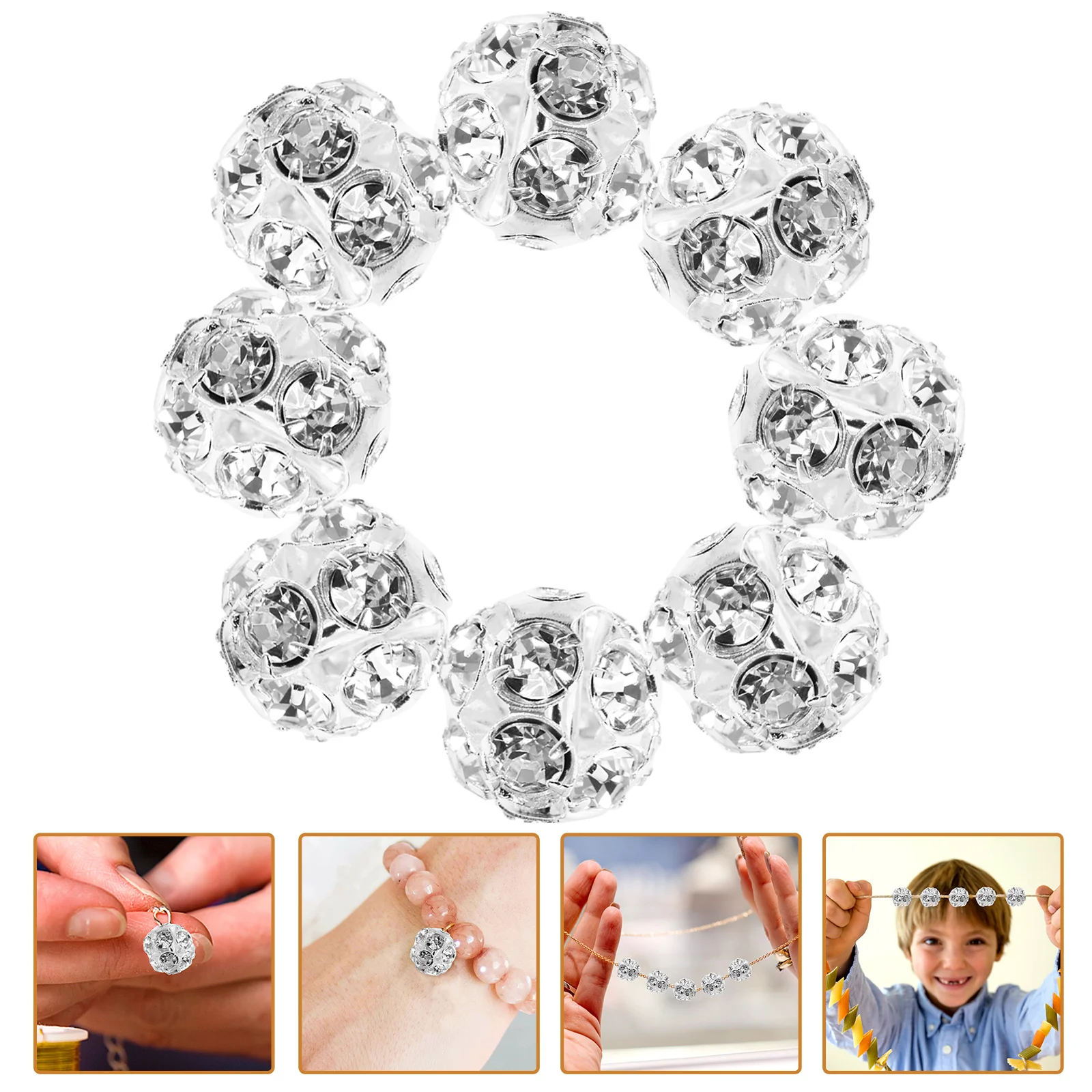 

90 Pcs Craft Beads Bracelet Spacer Small Loose Round Focal Christmas