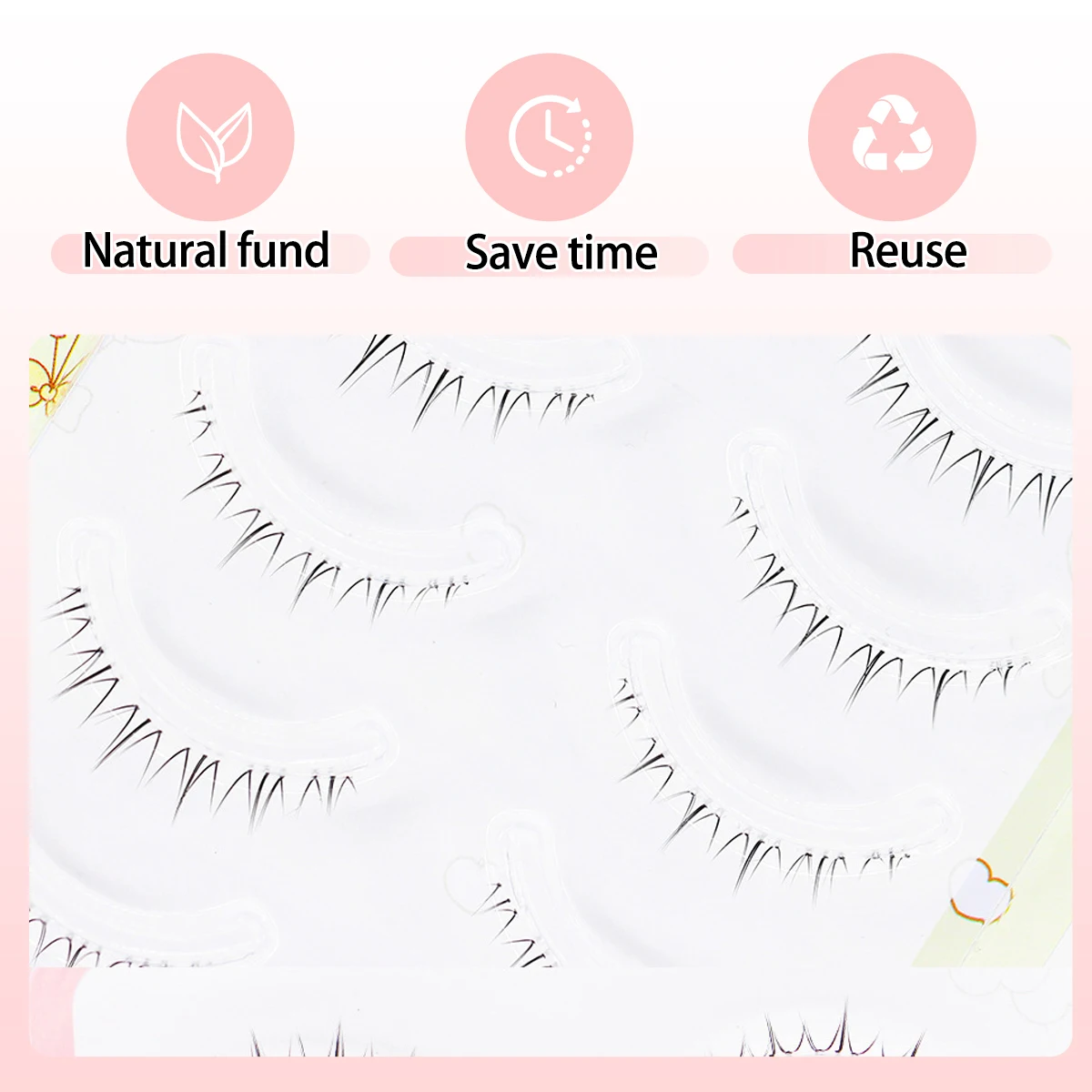 4-7mm Under Lashes Little Flame Lower Brown Eyelashes Natural Short Style Hand Painted Fake Eye Lashes Makeup Doll Eye W41