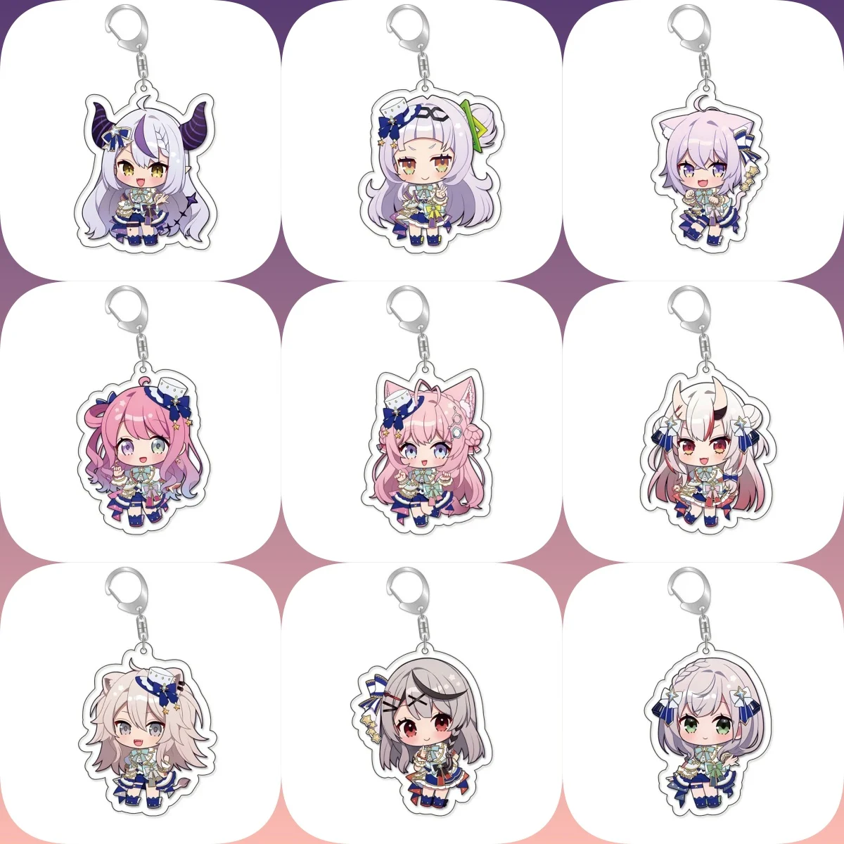 

6CM Hot Hololive Acrylic Keychain Model Cosplay Charm Characters Ornament Accessories Goods Christmas Collection Gifts