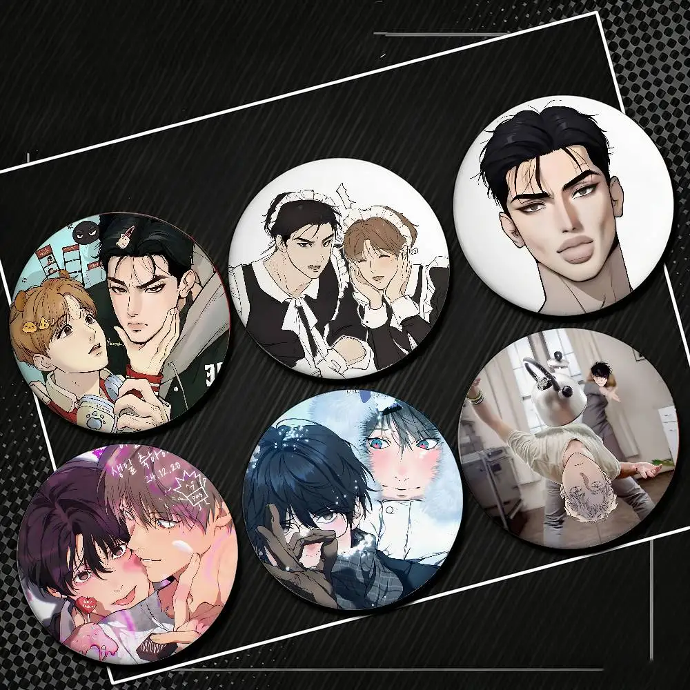 K-Koreans Comics Badges Tinplate Soft Button Pin Brooch Metal Badge Custom Jewelry Accessories Hat Bag Lapel