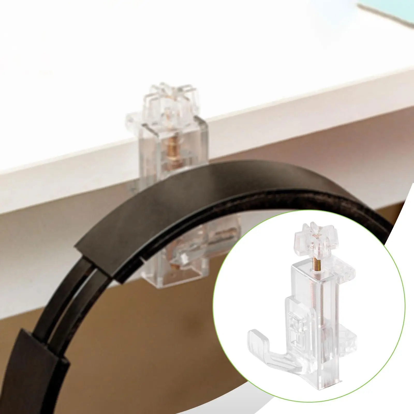 

Detachable Desk Hook for Table Clear Bag Hanger Adjustable Purse Holder Portable Organizer for Home Office