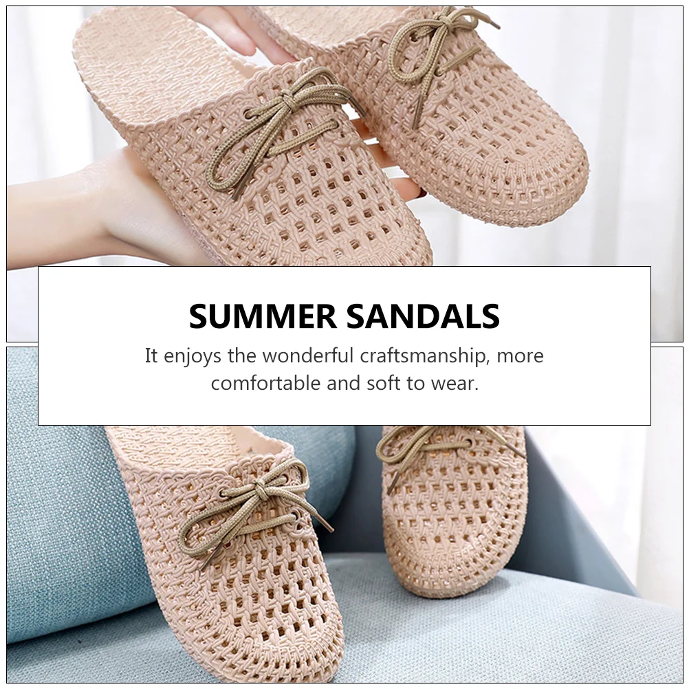 Mens Garden Shoes Cutout Sandals Men's Chic Beach Clothes Summer Coffee Sole: Pvc Flat