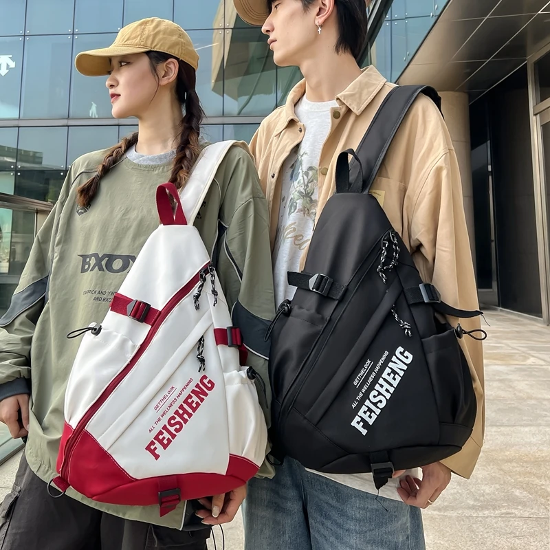 2024 Men chest bag sling bag women Large capacity student shoulder bag cycling charter can wind crossbody bag chest bag for men