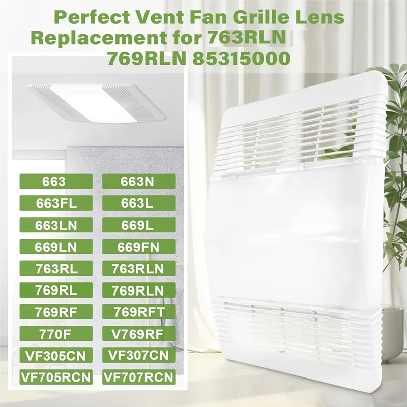 

Exquisite-85315000 Сменная решетка вентилятора для Broan Nutone 763RL 769RL Крышка вытяжного вентилятора для ванной комнаты