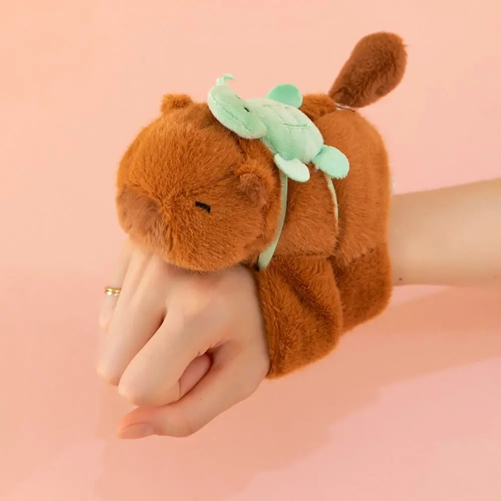 Capybara หนู Slap Bracelet Series กระดิกหางจําลองตุ๊กตา Plush Slap Bracelet ตุ๊กตาน่ารักสไตล์ข้อมือ