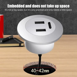 Embedded Desktop USB TYPE-C Charger Furniture Sofa Socket Multifunctional Concealed Fast Charging Cable Connector