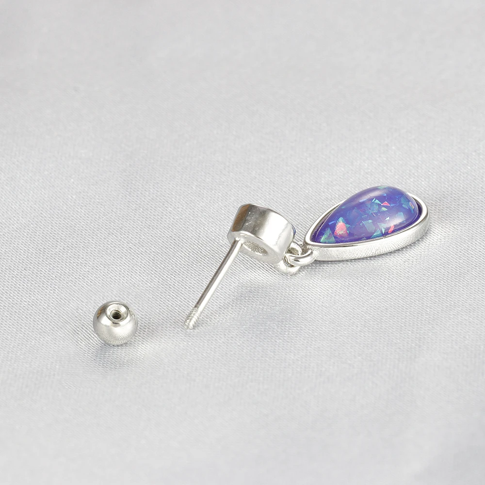 خمر الفولاذ المقاوم للصدأ أوبال قطرة الماء وأقراط للنساء بسيطة الزركون الشرير الهيب هوب القرط الغضروف ثقب المجوهرات