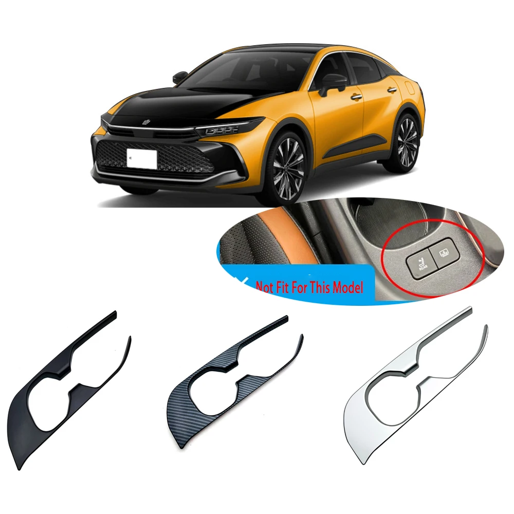 

LHD Or RHD For Toyota Crown Cossover 2023 2024 Car Chrome Rear Water Cup Holder Protection Cover Trim Sticker Car Accessories