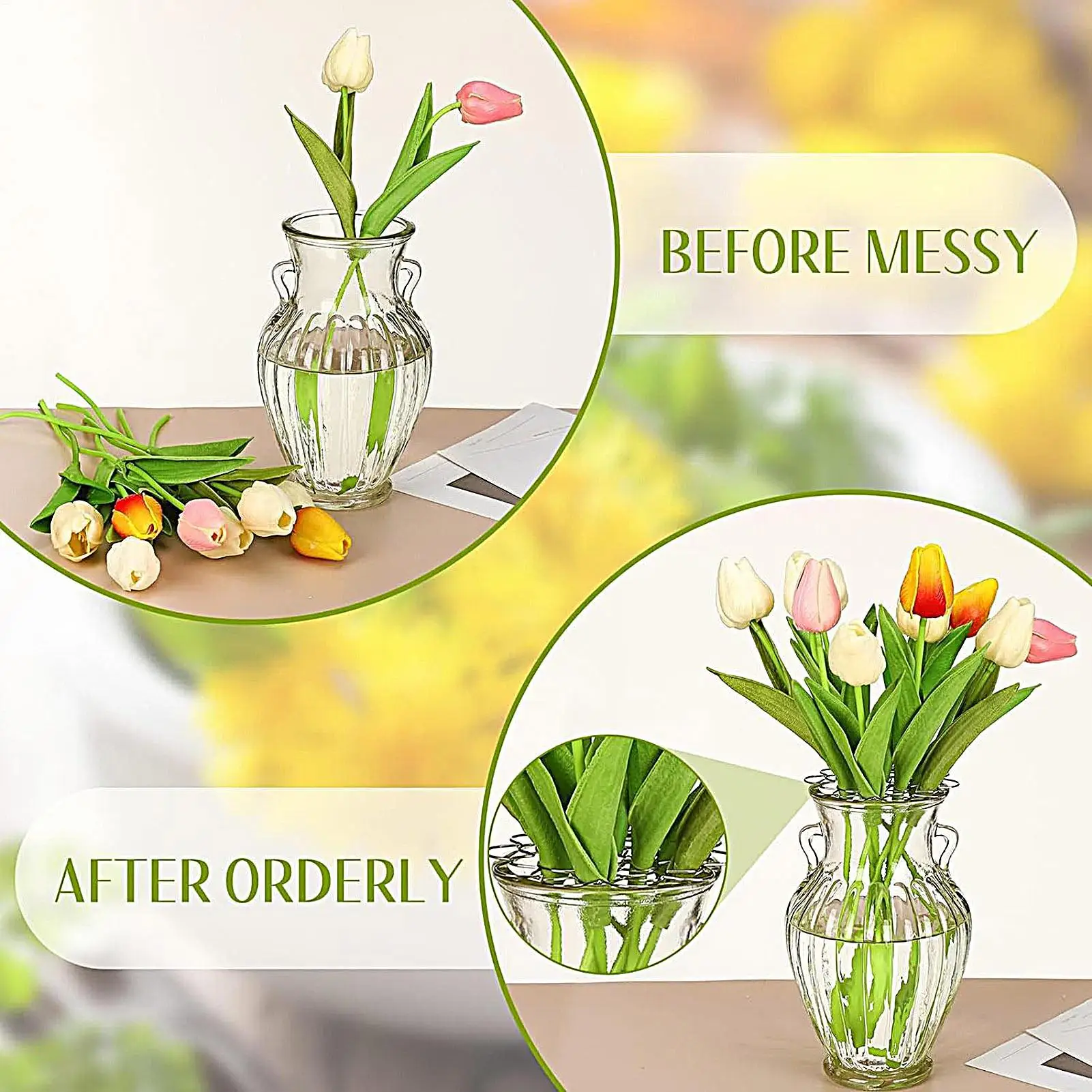 حامل زهور لباقة المزهرية حامل جذع لزهرية أداة تثبيت النبات لطاولة المطبخ طاولة طعام عرض مدخل المنزل #5