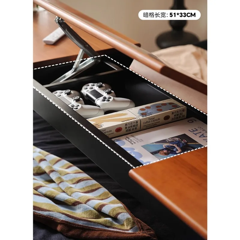 Solid wood bed desk household bedroom removable end of bed long computer desk
