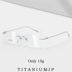 Fashion Pure Titanium Ultra-light Rimless Business Glasses Frame for Men Super Light Luxury Simple Women's Glasses Frames
