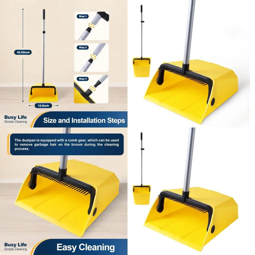 

Versatile Dustpan with Comb for Indoor and Outdoor Use: Ideal for Home, Office, Pet Hair, and More