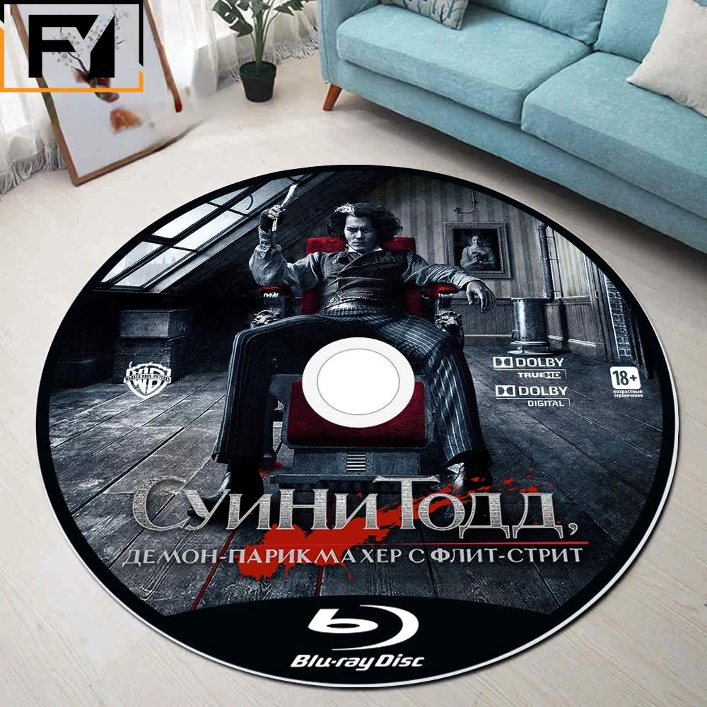 Hot Selling Movie CD Printing Round Rug Living Room Bedroom Round Rug Bathroom Mat Black Mat Home Decor Rug Entrance Door Mat