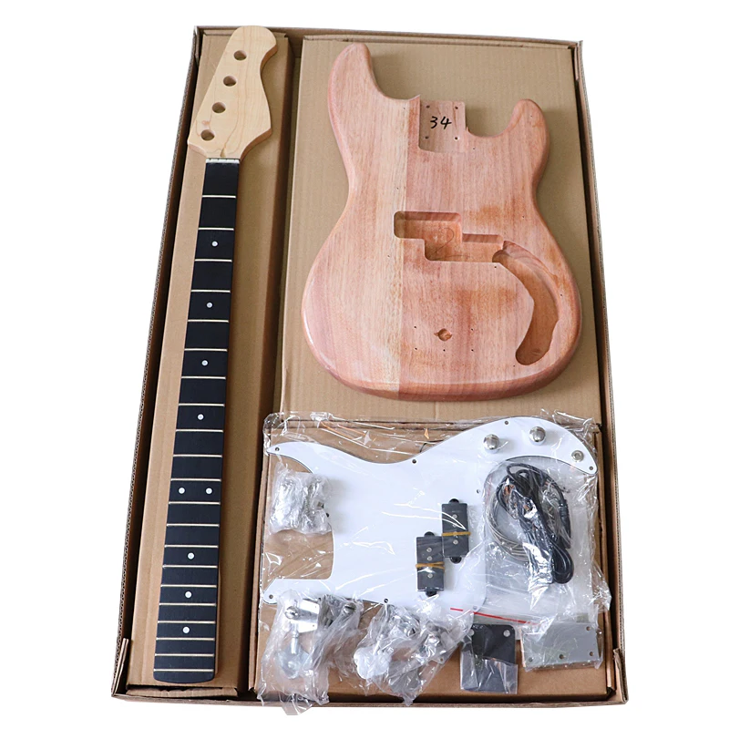 PB Bass Guitar Kit with all accessories Maple JB Bass Guitar neck 21 Fred Electric Bass Semi-finished Electric Guitar DIY guitar